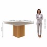Conjunto Sala de Jantar Mesa Ana 130x130 Cm e 6 Cadeiras Clarice Cimol Nature/off White/nude Ana e C - 6