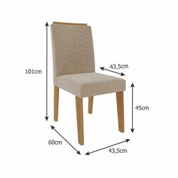Conjunto Sala de Jantar Mesa Ana 130x130 Cm e 6 Cadeiras Clarice Cimol Nature/off White/nude Ana e C - 7
