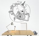 Ver imagem 1 de Adesivo de Parede Fotografia Travel World Câmera Fotográfica