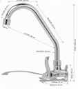 Ver imagem 3 de Torneira de Cozinha Parede Bica Móvel C70 3/4"
