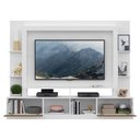 Ver imagem 4 de Estante Com Suporte Tv 65" E 2 Portas Oslo Multimóveis V3386 Branca/Madeirada Branco/Madeirado