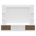 Ver imagem 3 de Estante Com Suporte Tv 65" E 2 Portas Oslo Multimóveis V3386 Branca/Madeirada Branco/Madeirado