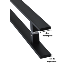 Puxador para Porta Barra Chata Aço Inoxidavel 100cm Preto 1m - 3