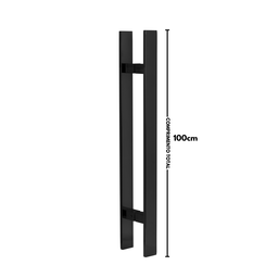 Puxador para Porta Barra Chata Aço Inoxidavel 100cm Preto 1m - 4