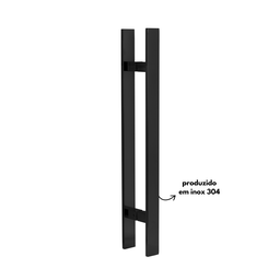 Puxador para Porta Barra Chata Aço Inoxidavel 100cm Preto 1m - 10