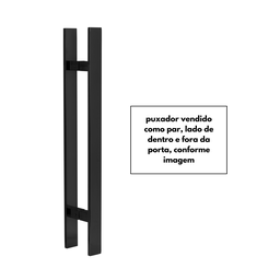 Puxador para Porta Barra Chata Aço Inoxidavel 100cm Preto 1m - 8