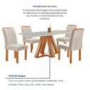 Ver imagem 5 de Conjunto Mesa de Jantar com 4 Cadeiras 100% MDF Kyra/Arizona Cinamomo Off White Veludo Bege