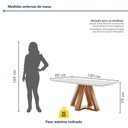 Ver imagem 6 de Conjunto Mesa de Jantar com 4 Cadeiras 100% MDF Kyra/Arizona Cinamomo Off White Veludo Bege