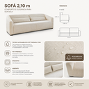 Ver imagem 5 de Sofá 02 Lugares Living Ísis Tecido Acquablock Pet Friendly Cru 2,10m