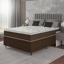 Ver imagem 2 de Cama Box Baú Casal Colchão Molas Ensacadas Pillow Top Martino 138x188x66cm Marrom/Branco Umaflex