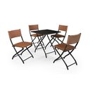 Ver imagem 2 de Jogo Mesa Preto Dobravel C/ 4 Cadeiras Dobravel Caramelo