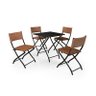 Jogo Mesa Preto Dobravel C/ 4 Cadeiras Dobravel Caramelo - 2