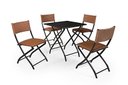 Ver imagem 2 de Jogo Mesa Preto Dobravel C/ 4 Cadeiras Dobravel Caramelo