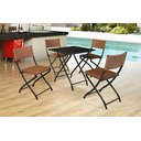 Ver imagem 1 de Jogo Mesa Preto Dobravel C/ 4 Cadeiras Dobravel Caramelo