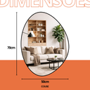 Ver imagem 6 de Espelho Decorativo Adnet Orgânico 70x50cm com Suporte para Parede Couse