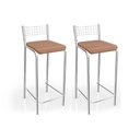 Ver imagem 1 de Kit 2 Banqueta de Cozinha Gênova 1b705cr 2 Un Cromado/linho Capuccino - Kappesberg