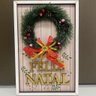 Quadro Natalino Guirlanda e Escrito Feliz Natal - 1