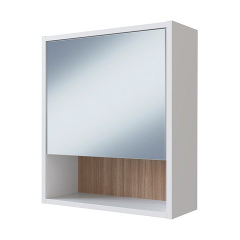 Armário para Banheiro 1 Porta com Espelho B85 Branco Montana Novam