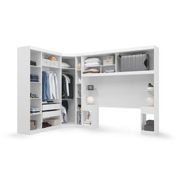 Guarda Roupas Modulado Genova P/ Colchão 1.38 com 2 Mesas Cabeceiras -batrol - Branco - 3
