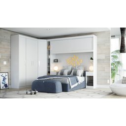 Guarda Roupas Modulado Genova P/ Colchão 1.38 com 2 Mesas Cabeceiras -batrol - Branco - 1