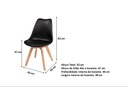 Ver imagem 5 de Kit C/ 8 Cadeiras Leda – Charles Eames Saarinen Wood com Almofada Preta