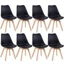 Ver imagem 1 de Kit C/ 8 Cadeiras Leda – Charles Eames Saarinen Wood com Almofada Preta