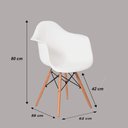 Ver mais imagens de Kit 4 Cadeiras Charles Eames Eiffel com Braço Branco Polipropileno Cozinha Sala de Estar Jantar Mesa