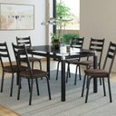 Ver imagem 1 de Conjunto Mesa 140x160cm com 6 Cadeiras New Malva Preto/Imbuia