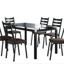 Ver imagem 2 de Conjunto Mesa 140x160cm com 6 Cadeiras New Malva Preto/Imbuia