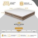 Ver imagem 2 de Cama Box Baú King Bipartido Sintético + Colchão Molas Ensacadas Royal Sleep Bioclassic 193cm Cor: