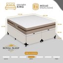 Ver imagem 3 de Cama Box Baú King Bipartido Sintético + Colchão Molas Ensacadas Royal Sleep Bioclassic 193cm Cor: