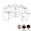 Ver imagem 3 de Balcão Atendimento c/ Tampo Superior Recepção Escritório F5 Cor:Nogal com Preto