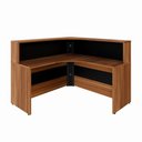 Ver imagem 2 de Balcão Atendimento c/ Tampo Superior Recepção Escritório F5 Cor:Nogal com Preto