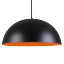 Ver imagem 3 de Pendente Meia Lua 34cm Luminária Alumínio Preto Textura C/ Laranja