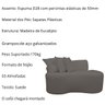 Sofá Curvo 2 Lugares Feijão Orgânico Divã Suede Cinza Escuro + Brindes - 3
