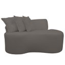Ver imagem 1 de Sofá Curvo 2 Lugares Feijão Orgânico Divã Suede Cinza Escuro + Brindes