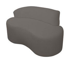 Sofá Curvo 2 Lugares Feijão Orgânico Divã Suede Cinza Escuro + Brindes - 4