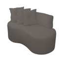 Ver imagem 5 de Sofá Curvo 2 Lugares Feijão Orgânico Divã Suede Cinza Escuro + Brindes