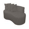Sofá Curvo 2 Lugares Feijão Orgânico Divã Suede Cinza Escuro + Brindes - 5
