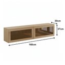 Ver imagem 3 de Rack para TV até 55 Polegadas Suspenso 2 Portas Basculantes Vidro Reflecta 160cm R1499 Yescasa Marro