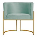 Ver imagem 3 de Kit 2 Poltronas Decorativa Sala Recepção Escritório Luana Base Gold Veludo Acqua Montanaris Decor