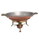 Ver imagem 1 de Rechaud Fogareiro Bandeja Cobre Puro Banho Maria Buffet 33cm