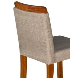 Kit 2 Banquetas Dubai Alta Bar Luxo Pés em Madeira Maciça Área Gourmet Balcão Sacada Hall Cor Bege - 7