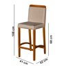 Kit 2 Banquetas Dubai Alta Bar Luxo Pés em Madeira Maciça Área Gourmet Balcão Sacada Hall Cor Bege - 8