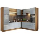 Ver imagem 3 de Armário de Cozinha Completa de Canto 526cm Rustic/Cinza Lux Madesa 01