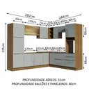 Ver imagem 4 de Armário de Cozinha Completa de Canto 526cm Rustic/Cinza Lux Madesa 01