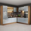 Ver imagem 1 de Armário de Cozinha Completa de Canto 526cm Rustic/Cinza Lux Madesa 01