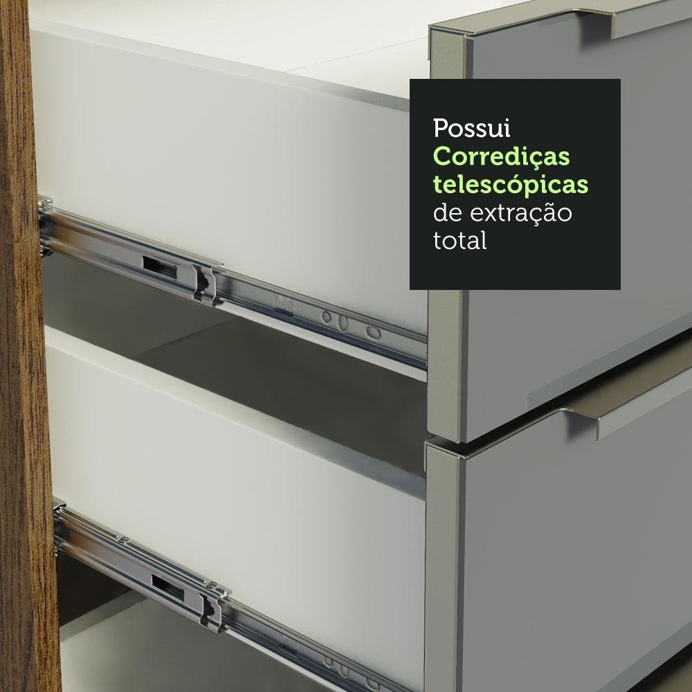 Armário de Cozinha Completa de Canto 526cm Rustic/Cinza Lux Madesa
