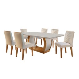 Conjunto Sala de Jantar 6 Cadeiras Kate Espresso Móveis - 2