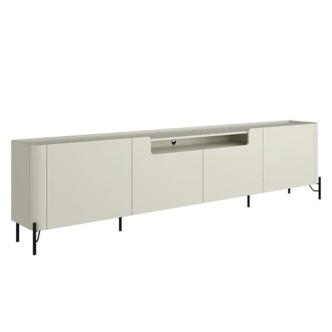 Rack com 4 Portas Lisas 220cm para Sala 100% Mdf Pés Metal